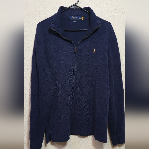 Polo Ralph Lauren Estate Rib Quarter Zip Pullover  Sz Large with a small stain - Picture 2 of 12